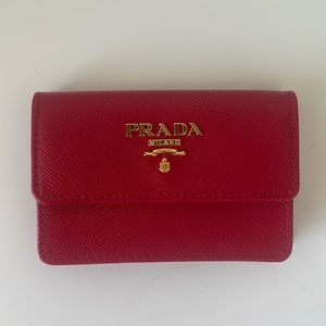 Prada red coin purse